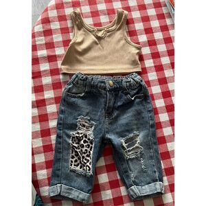 Baby Girl Denim & Tank Set
